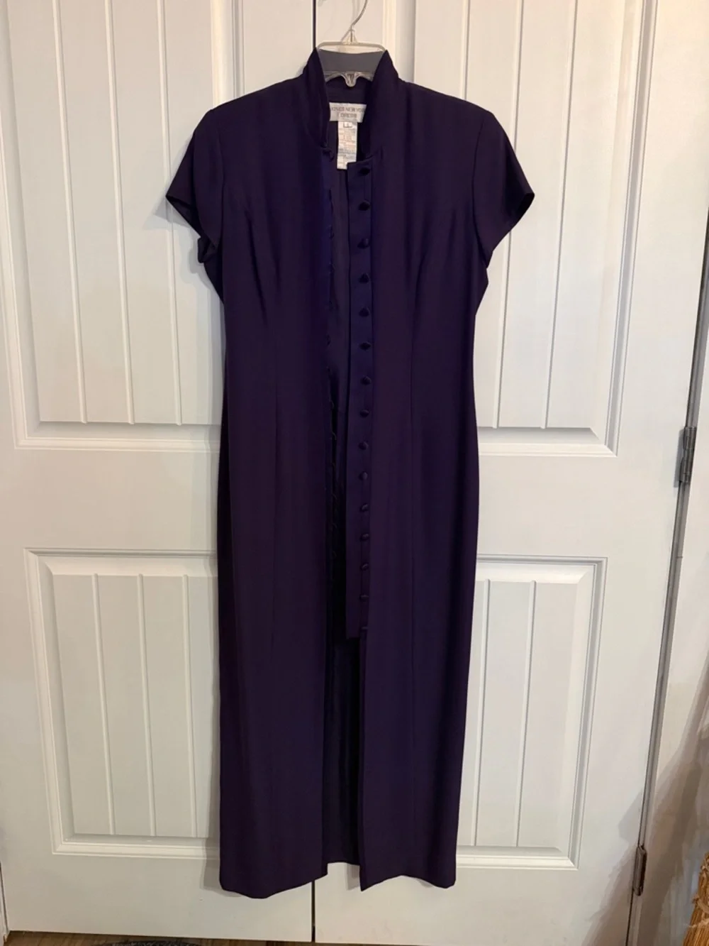 JONES NEW YORK DRESS Women's Purple Size 6 Vintage Full Button Up Maxi Dress - Picture 2 of 7